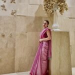 Saumya - Pink Mul Tissue Saree with Hot Pink Border