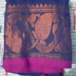 Ragini - Blue Handcrafted Cotton Banarasi Saree with Blouse