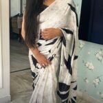 Noor - Black & White Modal Silk Saree