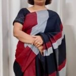 Splash of Colours (Kali Ghata) - Black & Maroon Handloom Cotton Saree