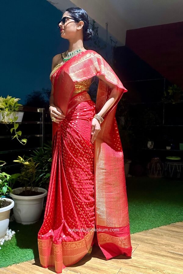 Red Banarasi Georgette Silk Saree