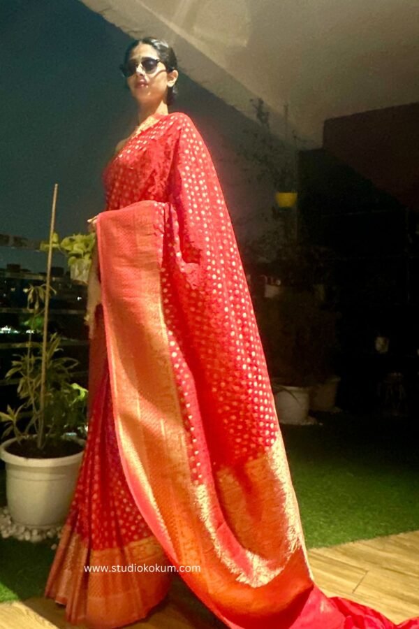 Red Banarasi Georgette Silk Saree