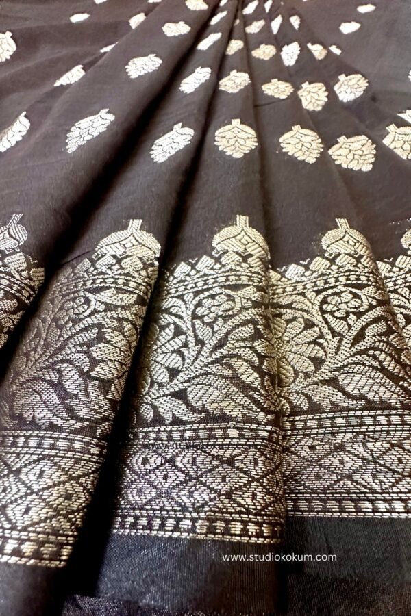 Black Cotton Banarasi Saree