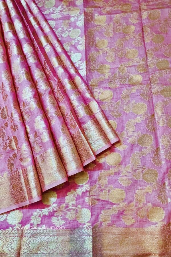 Pink Cotton Banarasi Saree