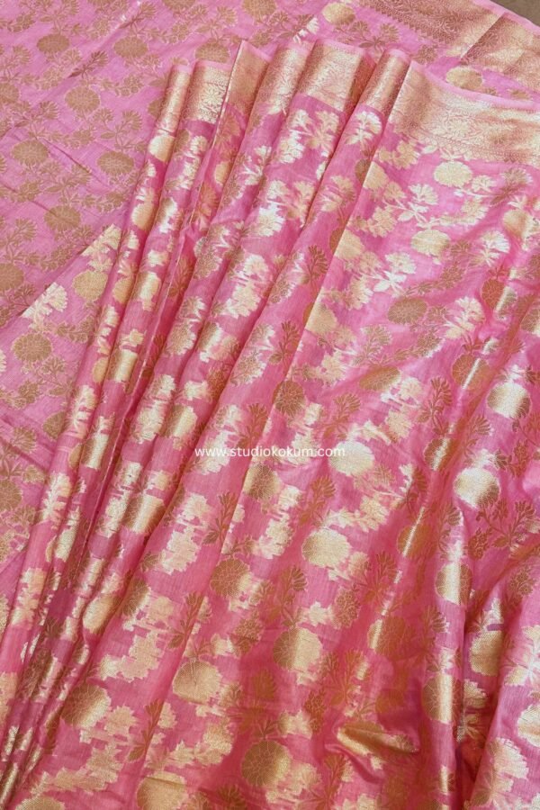 Pink Cotton Banarasi Saree