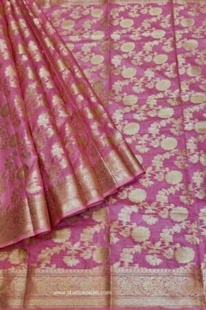 Pink Cotton Banarasi Saree