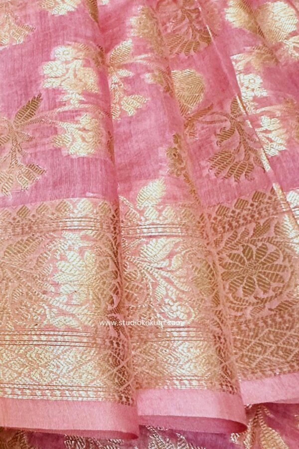 Pink Cotton Banarasi Saree