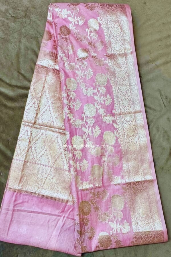 Pink Cotton Banarasi Saree