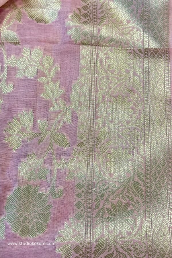 Pink Cotton Banarasi Saree