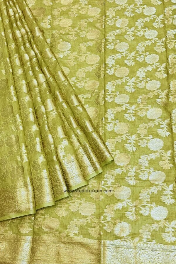 Green Banarasi Cotton Saree