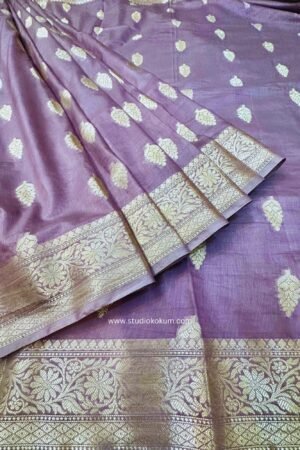 Aditi: Mauve Banarasi Cotton Saree (Lilac)