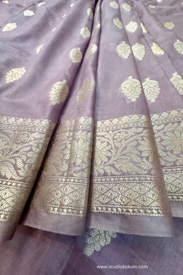 Aditi: Mauve Banarasi Cotton Saree (Lilac)