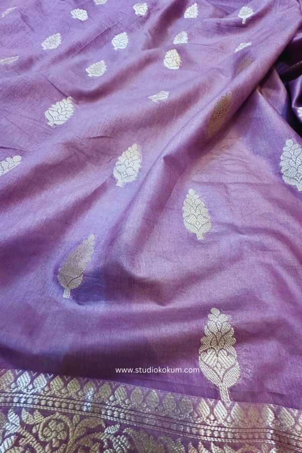 Aditi: Mauve Banarasi Cotton Saree (Lilac)