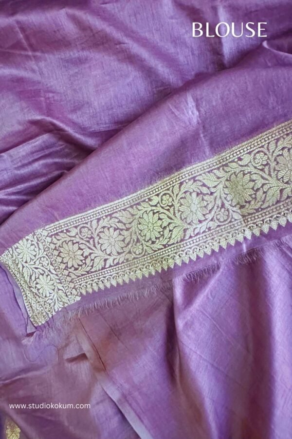 Aditi: Mauve Banarasi Cotton Saree (Lilac)