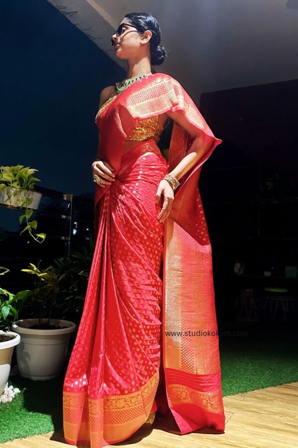 Red Banarasi Georgette Silk Saree