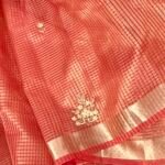 Diya - Red Handwork (Dubka) Tissue Saree